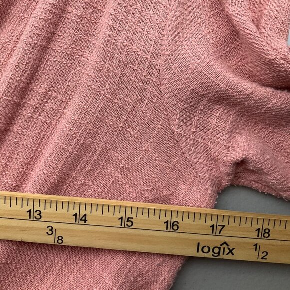 Free People Med Love of My life Midi Dress Pink Textured Button Cottage Praire - Picture 12 of 15